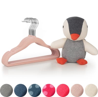 Laleni Fluwelen Kledinghangers Kinderen - Kleerhangers Peuter - Misty Rose - Set van 50