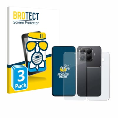 BROTECT - Screenprotector voor Xiaomi 15T Pro (Voor+Achter) - Folie Beschermfolie Beschermglas matte 3 Stuks