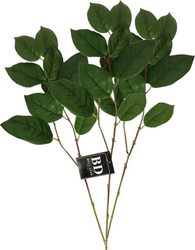Bellatio Design Kunstbloem bladgroen tak Salal/Appeltjesblad - 3x - 77 cm - boeket opvulling - groen