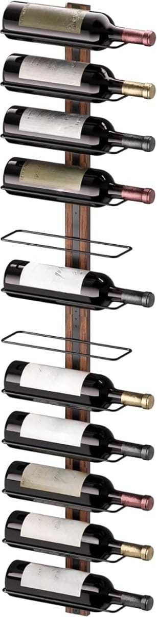 REN® Wijnrek Muur - Wijnrek - Wijnrekken - Zwart - ‎35cm x 12cm x 33cm