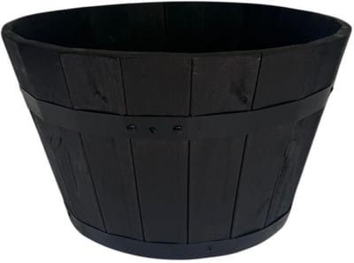 Plantenbak van Zwart Acaciahout – 40x24 cm – Duurzame Houten Kuip voor Binnen en Buiten