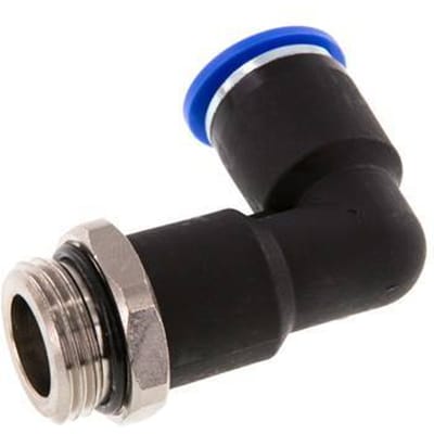 12mm x G1/2'' 90 graden L-verbinding Messing/PA 66 Insteekfitting Buitendraad Lange Behuizing Draaibaar NBR [2 Stuks]