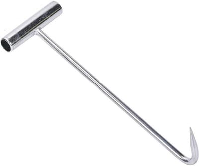 Afvoerput Haak - Putdeksel Lifter - Zware Deksel Verplaatsen - Verstevigd Staal - 30 cm - Zilverkleurig