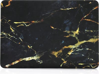 Shop4 - Geschikt voor MacBook Pro 16-inch (2019) Hoes - Hardshell Cover Marmer Zwart Goud