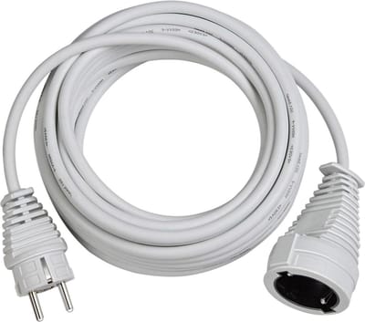 Kwaliteit verlengkabel geaarde stekker koppeling 5m kabel wit binnen gebruik