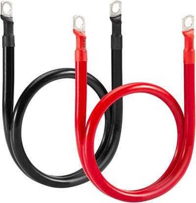 Batterijkabel 35 mm2 - Accukabel Auto - Stroom Aansluiten - Zuurstofvrije Koperen Kern - 70 cm - Rood Zwart