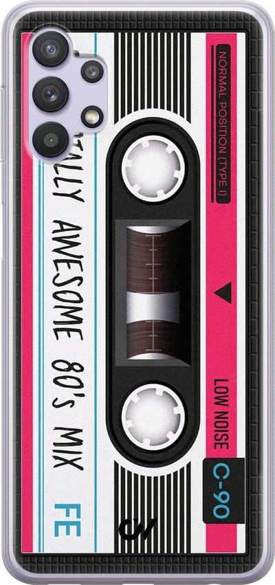 Hoesje geschikt voor Samsung Galaxy A32 5G - Cassette - - Zwart - Soft Case Telefoonhoesje - TPU Back Cover - Casevibes