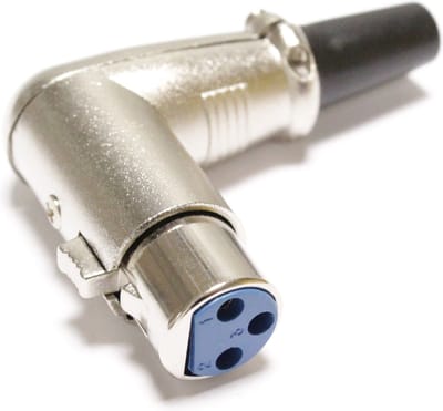 BeMatik - XLR3 3-pins vrouwelijke metalen connector met hoek