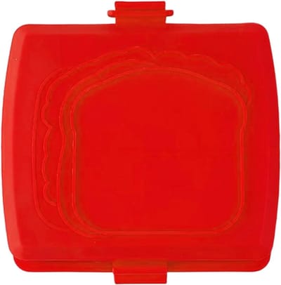 Sandwichmaker - Tosti Apparaat - Snelle Maaltijden - Magnetron Verwarmd - 16x16.5x3 cm - Rood