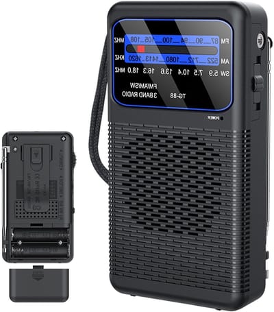 Draagbare AM/FM Radio - Wandelradio Ontvanger - Outdoor Activiteiten - Geïntegreerd LED Nachtlampje - 12.9 x 7 x 3.4 cm