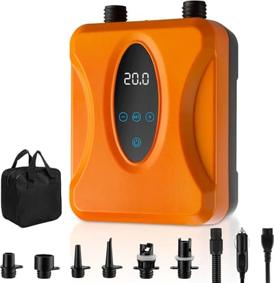 Elektrische SUP Pomp - Accu Pomp - Snel Opblazen - Intelligent Ventiel - 20 PSI - Oranje