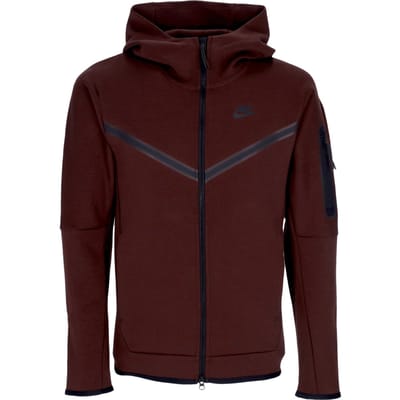 Lichtgewicht sweatshirt met capuchon en ritssluiting Sportkleding voor heren Tech Fleece hoodie Aarde/zwart