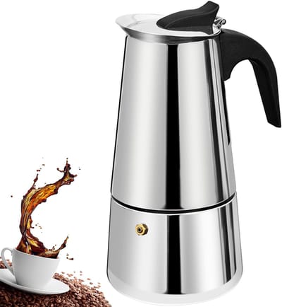 Unyqoos® Roestvrij Stalen Moka Pot voor Heerlijke Espresso Thuis en op Camping