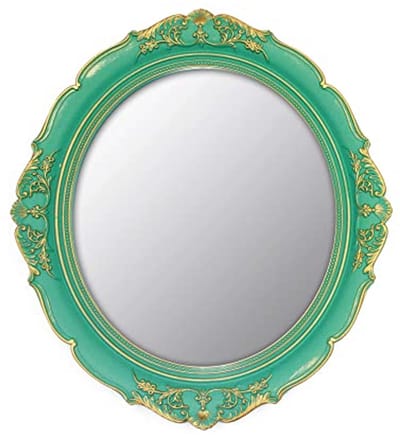 Decoratieve Ovalen Spiegel voor Hal: Vintage Hangspiegel 37.5 x 33.3 cm in Groen