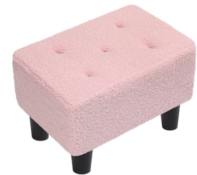 Dailygoods- Voetenbank Comfortabel - Voetsteun - Kleine Kruk - Imitatie Teddybont - 36 x 25 x 26 cm - Maximaal gewicht 150 kg