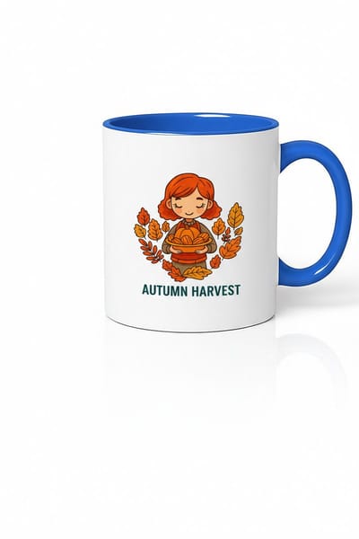 Autumn Harvest Mok - Koffiemok met Herfstthema en Meisje