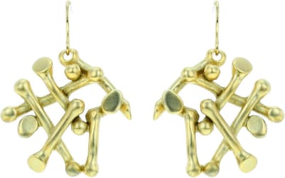Behave - Oorhangers speels geometrisch design mat goudkleur - Retro chic