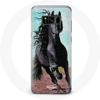 Hoesje voor Samsung Galaxy S8 Zwart Friese Paard zwart