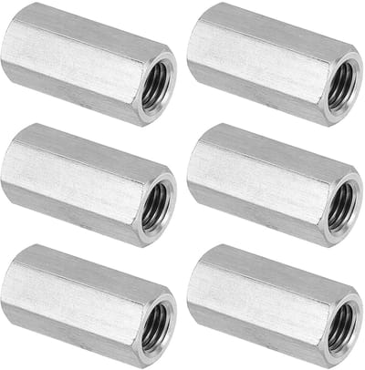 Hex Clutch Moeren 30mm - 6 Stuks RVS M10 x 1.25, Volledige Draad, Duurzaam en Corrosiebestendig