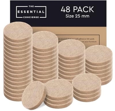 Vilt Pads voor Houten Vloeren - 25 x 25 mm Ronde Vilt Pads - 48 Stuks