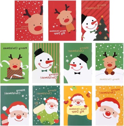 Kerst Cartoon Notitieboek Tas met Notitieblokken - Feestelijke Cadeaus voor Kinderen en Volwassenen, 48 Stuks