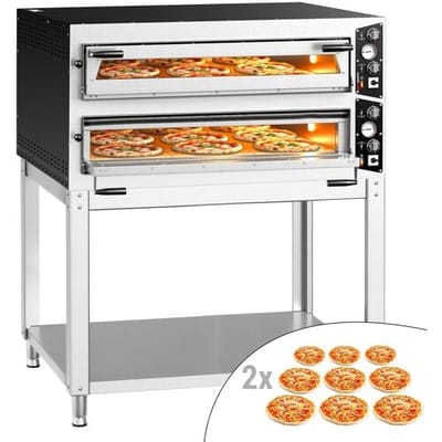 GGM Gastro Elektro Pizzaofen - 9+9x 35cm (Breit) - Manuell - inkl. Untergestell