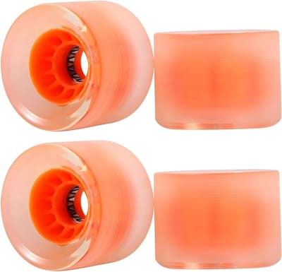 Skateboard Wielen - Cruiser Wielen - Nachtritten Verlichten - Zelfaangedreven LED - 4 Pack 2.75 Inch - Oranje