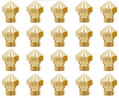 3D printer reserveonderdelen - 3D Printer Nozzles - 20-delige M7 Draadnozzles 0,4mm, Messing MK10, Geschikt voor 1,75mm Filament