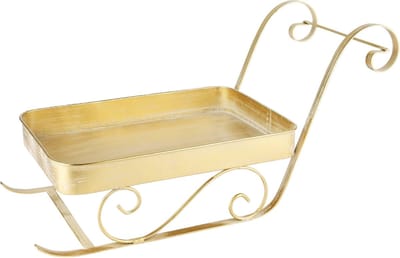 Dekoratief | Slee dienblad, goud, metaal, 46x20x21cm | A225739