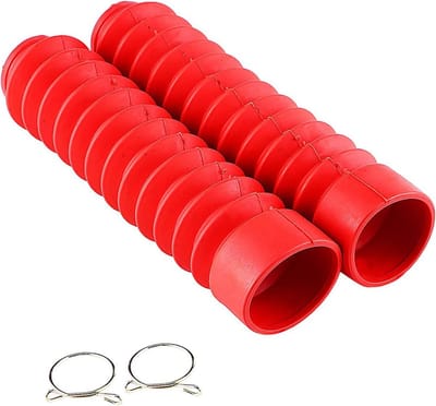 Motorfiets Vork Beschermers van Rubber, Fork Bellows en Shock Gaiters voor ATV en Dirt Bike 205x42mm (Rood)