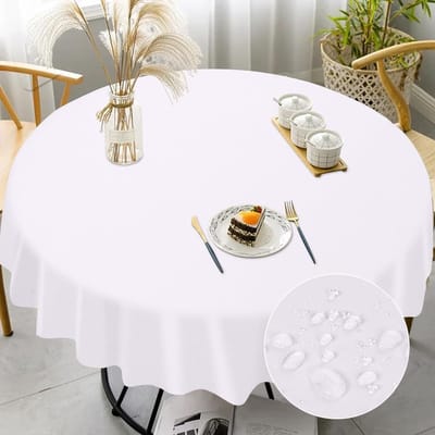 Afwasbaar rond tafelkleed van polyester met een diameter van 120 cm, waterdicht en eenvoudig af te vegen, ideaal voor ronde eettafels en feestelijke gelegenheden zoals kerst