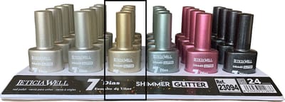 Leticia Well - Dekkende Shimmer Glitter Nagellak - Goud met glitters - 1 flesje met 13 ml inhoud - Nummer 23