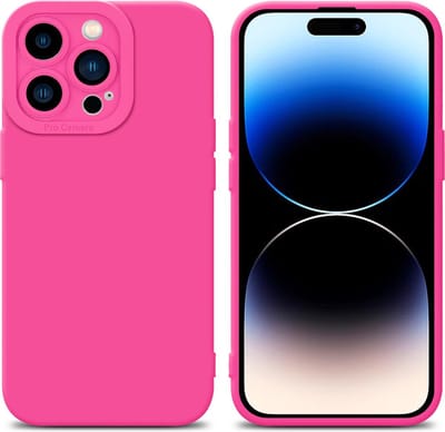 Cadorabo Hoesje geschikt voor Apple iPhone 14 PRO MAX in FLUID HOTPINK - Beschermhoes gemaakt van flexibel TPU silicone Cover Fluid Case