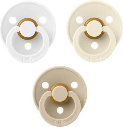 Bibs fopspenen 0-6 maand set 3 stuks White, Ivory en Vanilla Maat 1