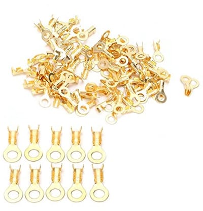 Dailygoods - 100 Stuks Zware Koperen Ring Terminals voor Kabelverbinding