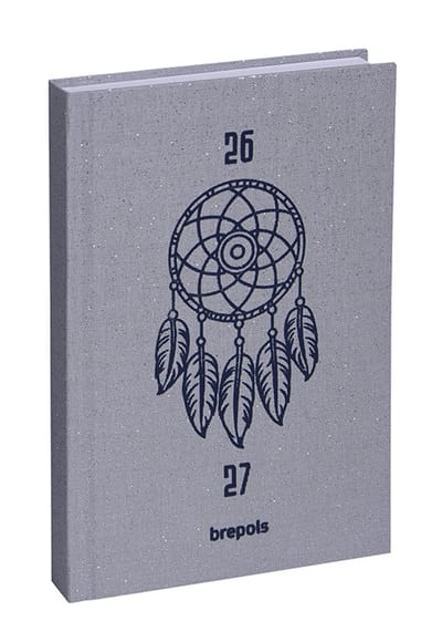 Brepols agenda 2026-2027 - MAGIC - Schoolagenda - 1 dag per pagina - Glitterende omslag - Dagoverzicht - Grijs - 11.5 x 16.9 cm