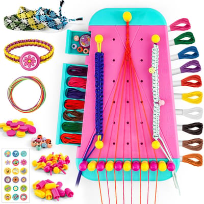 Kit de création de bracelets d'amitié pour filles, activités manuelles adaptées aux enfants idéaux de 6 à 12 ans, cadeau de Noël et d'anniversaire