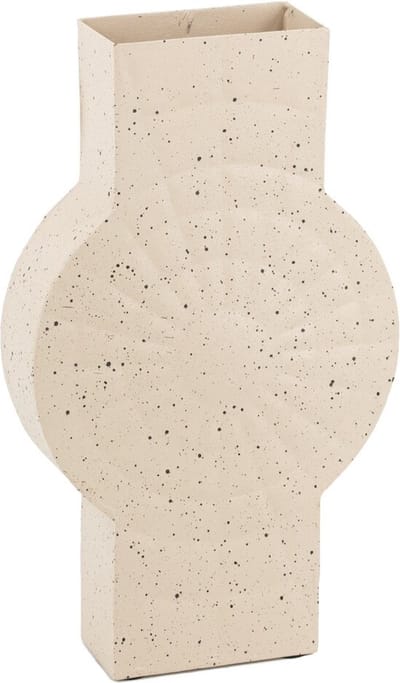 HomeBound by KY | Metalen ornament vaas zand dots | 10x18x30,5cm | bloemenvaas metaal