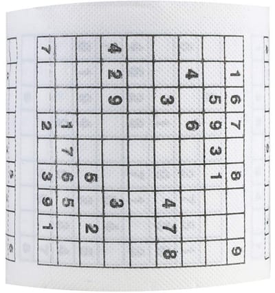 Allecto - Grappige Sudoku Toiletpapier Rol - Uniek en Plezierig Voor Thuis Café of Restaurant - Origineel Cadeau voor Iedereen - Perfect voor Op de...