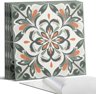 Coloray Wandpanelen Zelfklevend - Bloemenpatroon met bladeren Zelfklevende Wandpanelen - 50 cm x 50 cm - Groente Wandpaneel PVC - 5 stuks - Mozaïeken Wandpanelen Zelfklevend - Wandpanelen Keuken - Wandpaneel Badkamer