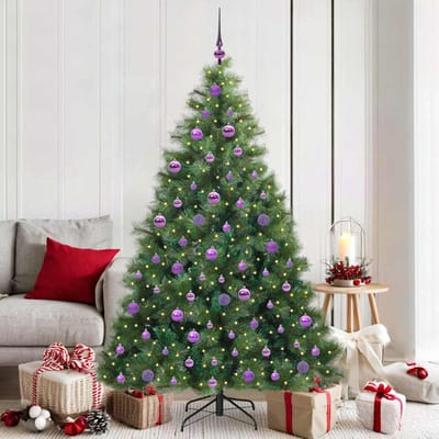 vidaXL - Kunstkerstboom - met - 300 - LED - met - standaard - Groen - 180 - cm - PE - en - PVC