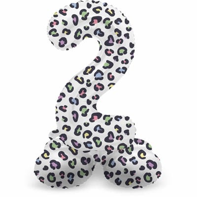 Folat - Staande folieballon Cijfer 2 Bright Panther - 72 cm