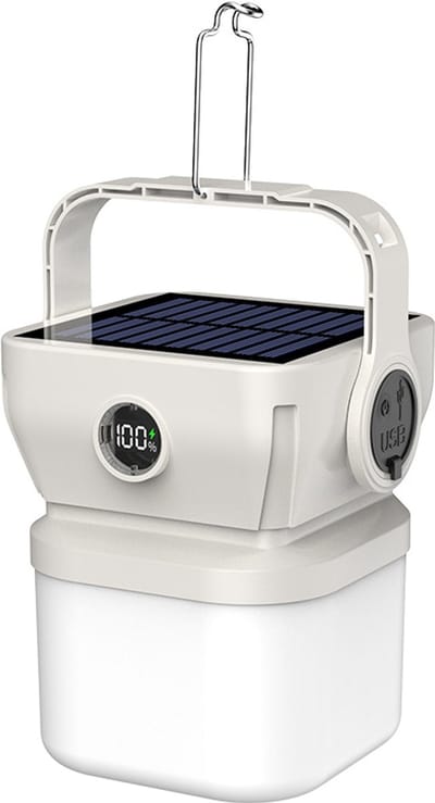 Solar Campinglamp - 500M Bereik - 120m² Verlichting - Met Powerbank & LCD Scherm - Waterdicht (IPX5)