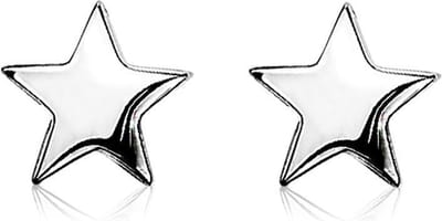 ZINZI zilveren oorknoppen glad ster 7mm ZIO1377