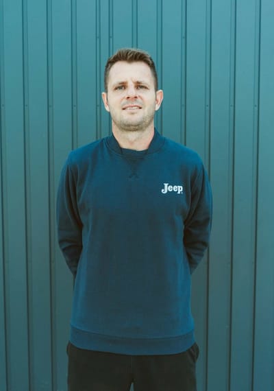 Jeep heren bomberhalssweatshirt blauw - M