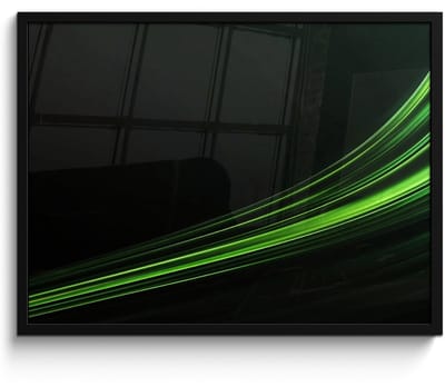 Poster in lijst - Fotolijst 70x50 cm - Posters - Gaming - Lijnen - Boog - Groen - Posterlijst zwart - Decoratie - Wanddecoratie woonkamer - Muurdecoratie slaapkamer