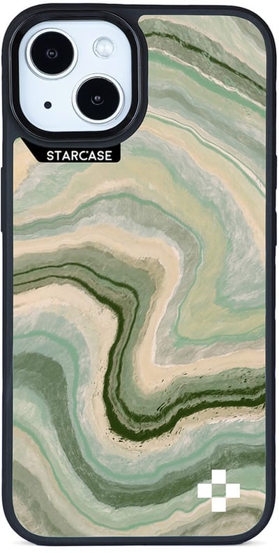 iPhone 15 hoesje - magsafe hoesje / Starcase Groen Marmer / Marble Green / iPhone hoesje met Magsafe