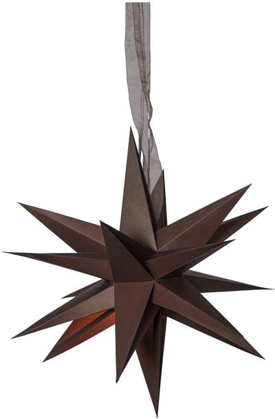 Star Trading 3D papieren ster 'December' in donkerbruin, veelpuntig, met ophangoog, Ø 43 cm