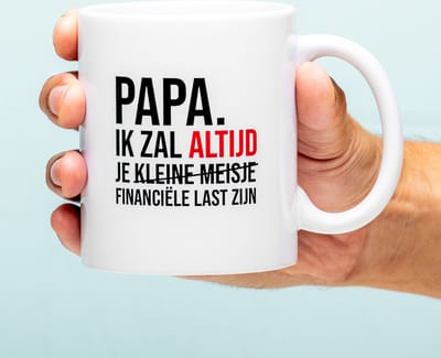 Mok Financiële Last Vaderdag - Kleine Meisje van Ditverzinjeniet.nl