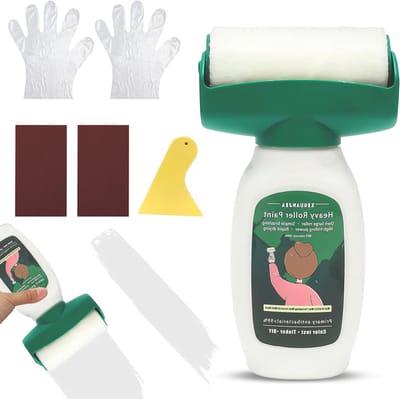 Witte muurverf 500g 2-in-1 met verfroller, handschoenen, schuurpapier en reparatiepasta voor het herstellen van krassen en graffiti op muren